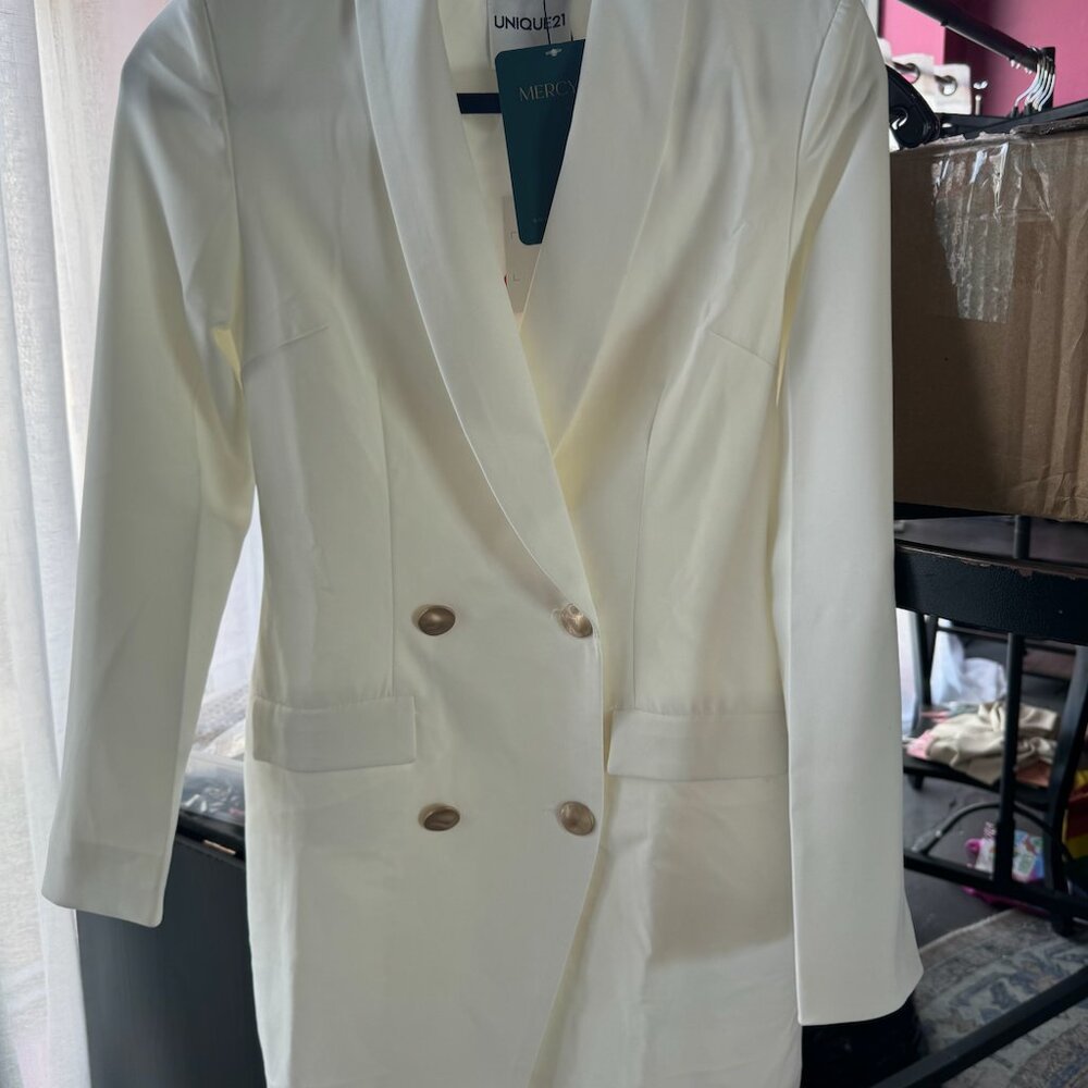 White Blazer Dress